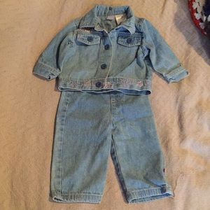 Vintage Disney denim baby pants and jacket